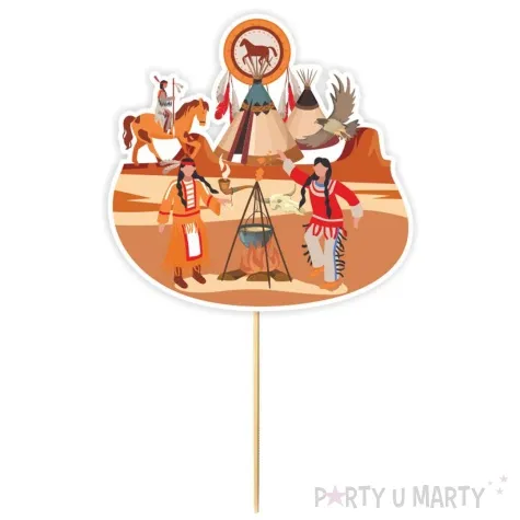 topper papierowy indianska wioska 20 cm