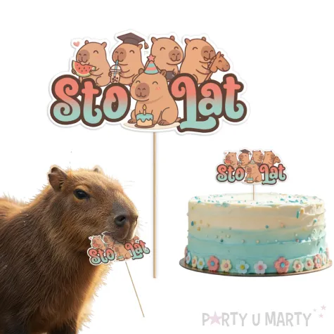 topper papierowy kapibary 17 cm