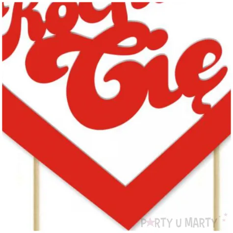 topper papierowy kocham cie w sercu 19 cm