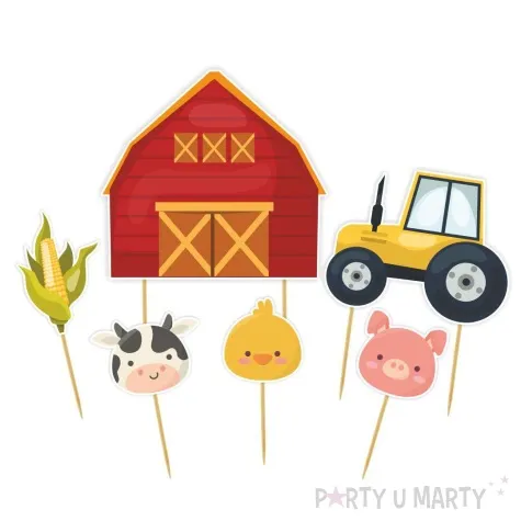 topper papierowy kokolorowa farma 6 szt