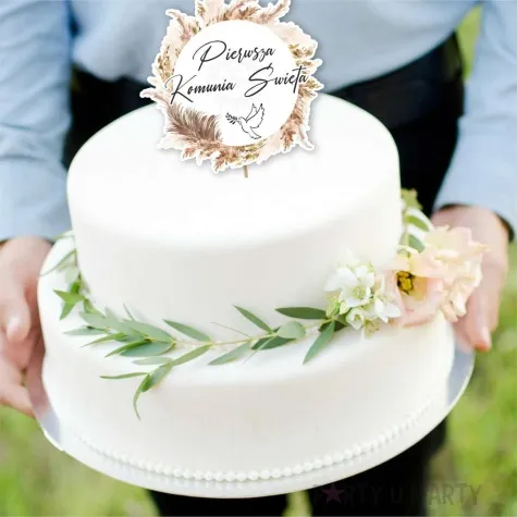 topper papierowy komunia boho 21 cm