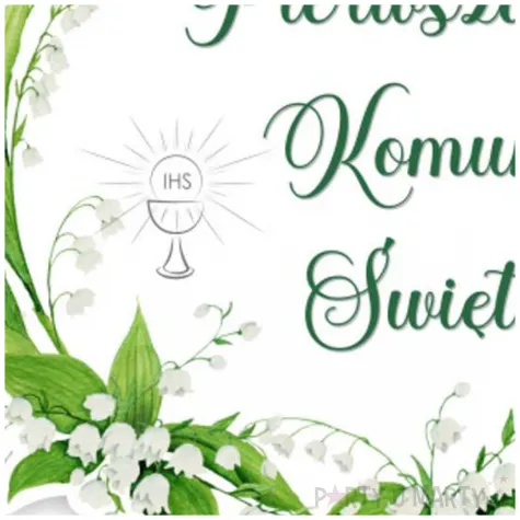 topper papierowy komunia konwalie 20 cm