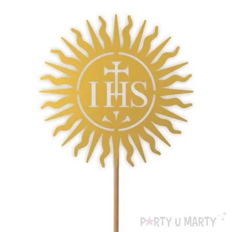 topper papierowy komunia sw ihs hostia zloty 24 cm