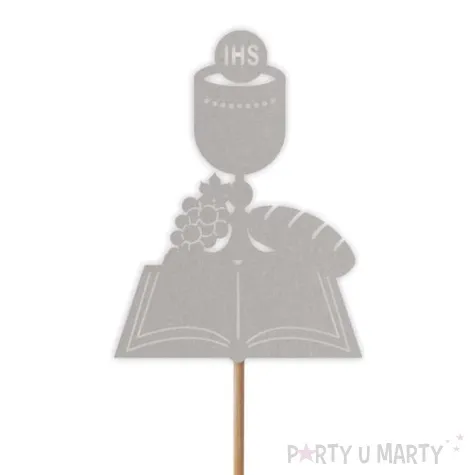 topper papierowy komunia sw kielich srebrny 24 cm