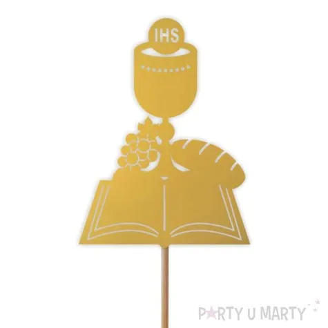 topper papierowy komunia sw kielich zloty 24 cm