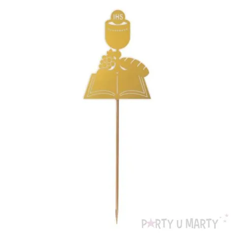 topper papierowy komunia sw kielich zloty 24 cm