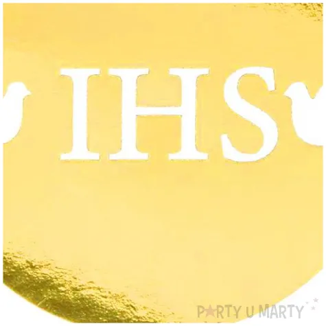 topper papierowy komunia swieta ihs i golabki zloty czakos 19 5 cm