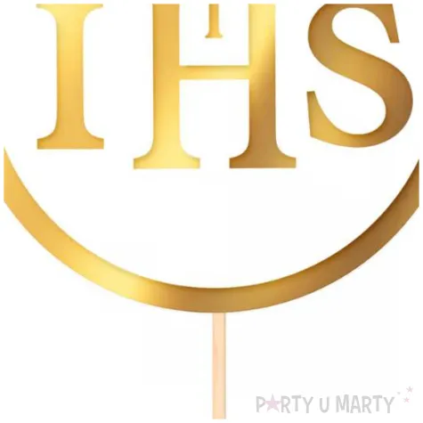 topper papierowy komunia swieta ihs zloty partypal 21 cm