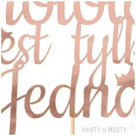 topper papierowy krolowa jest tylko jedna rose gold partycollection 28 x 15 cm