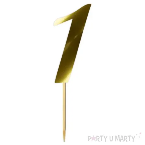 topper papierowy liczba 1 zloty metalic 18 cm