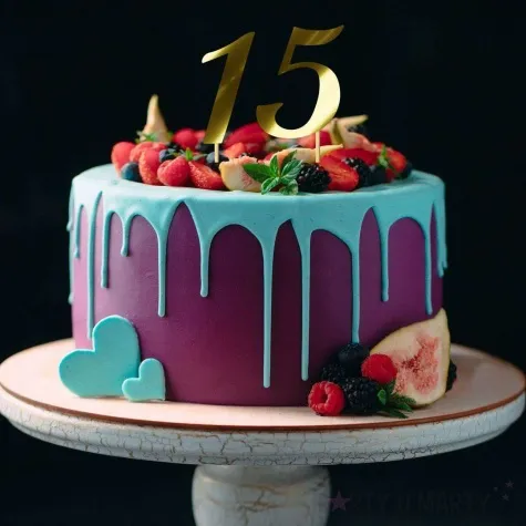 topper papierowy liczba 4 zloty metalic 18 cm