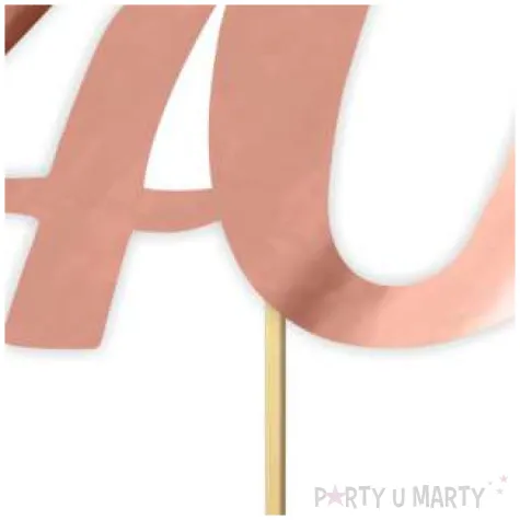 topper papierowy liczba 40 rose gold metalic 18 cm