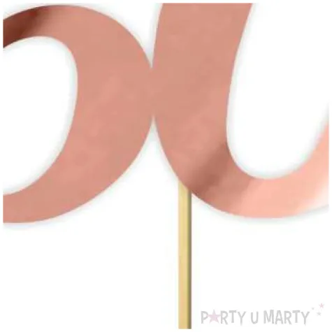topper papierowy liczba 60 rose gold metalic 18 cm