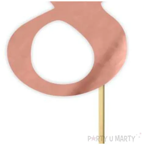 topper papierowy liczba 8 rose gold metalic 18 cm
