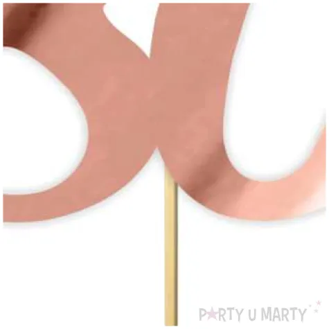 topper papierowy liczba 80 rose gold metalic 18 cm