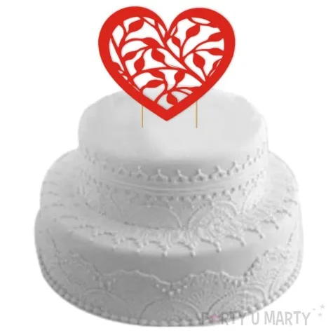 topper papierowy listki w sercu 19 cm