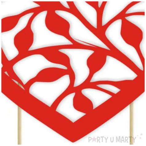 topper papierowy listki w sercu 19 cm