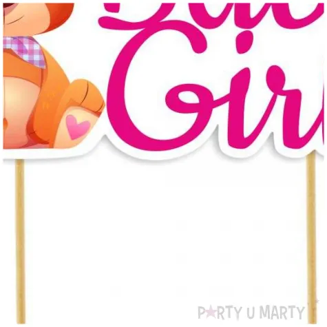 topper papierowy na tort baby girl mis dekoracja tortowa na baby shower 12 x 12 5 cm