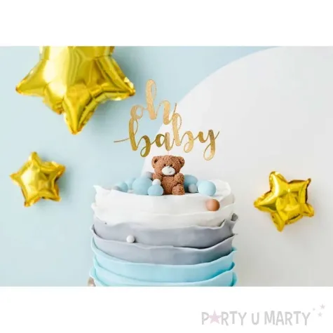 topper papierowy oh baby zloty partydeco 25 cm