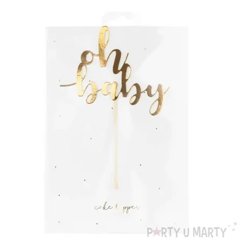 topper papierowy oh baby zloty partydeco 25 cm
