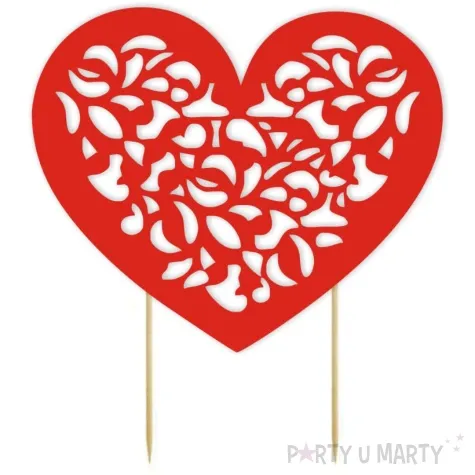 topper papierowy ornamenty w sercu 19 cm