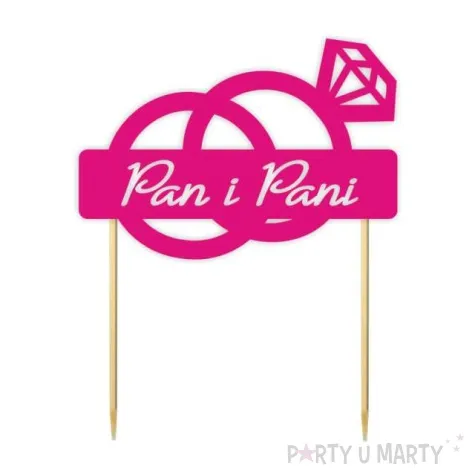 topper papierowy pani i pani diament fuksja 13 x 16 cm