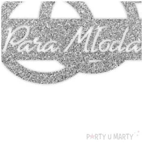 topper papierowy para mloda diament srebrny brokat 13 x 16 cm