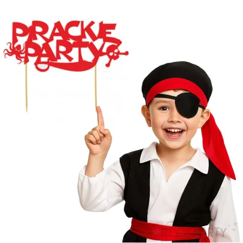 topper papierowy pirackie party czerwony 17 x 15 cm