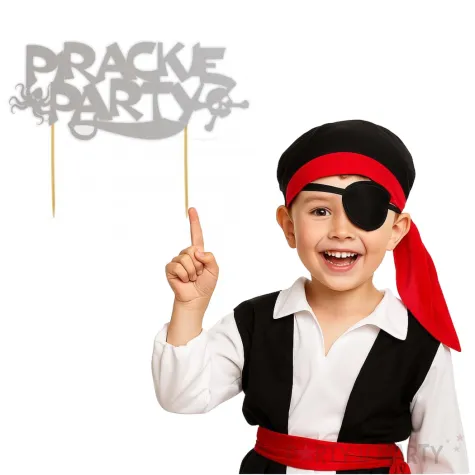 topper papierowy pirackie party srebrny 17 x 15 cm