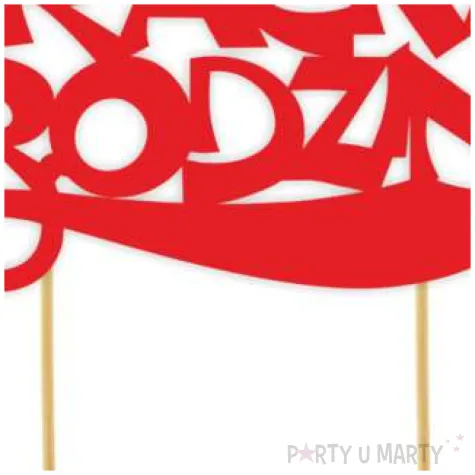 topper papierowy pirackie urodziny czerwony 15 5 x 15 5 cm