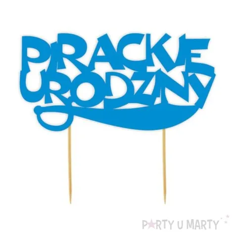 topper papierowy pirackie urodziny niebieski 15 5 x 15 5 cm