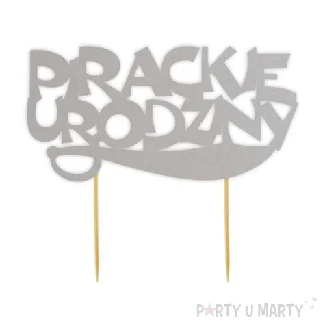 topper papierowy pirackie urodziny srebrny 15 5 x 15 5 cm