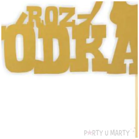 topper papierowy roz wodka zloty 16 x 18 cm