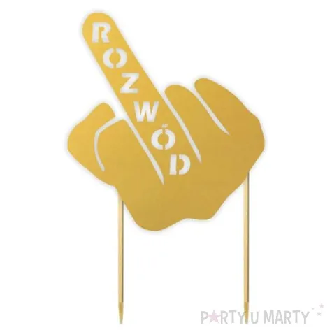 topper papierowy rozwod fuck you zloty 12 x 18 5 cm