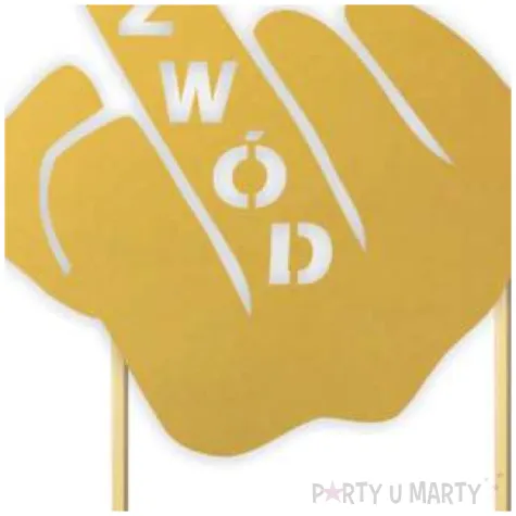 topper papierowy rozwod fuck you zloty 12 x 18 5 cm