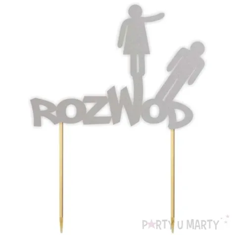 topper papierowy rozwod srebrny 14 5 x 19 5 cm