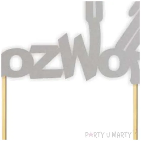 topper papierowy rozwod srebrny 14 5 x 19 5 cm