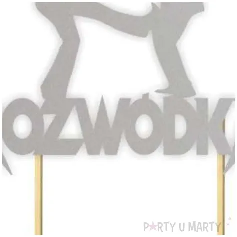 topper papierowy rozwodka daje kopa srebrny 13 x 19 5 cm