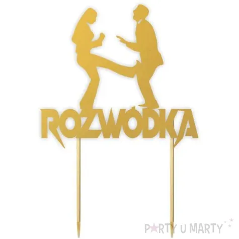 topper papierowy rozwodka daje kopa zloty 13 x 19 5 cm