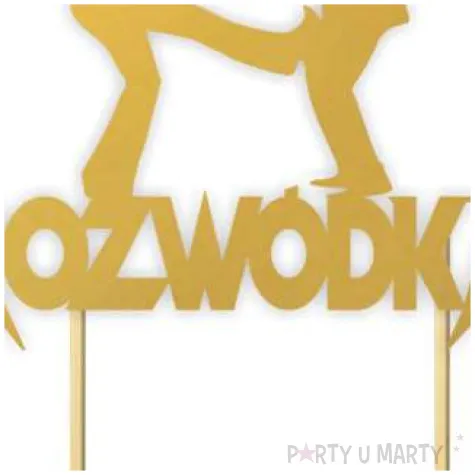 topper papierowy rozwodka daje kopa zloty 13 x 19 5 cm