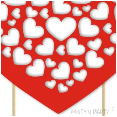 topper papierowy serduszka w sercu 19 cm