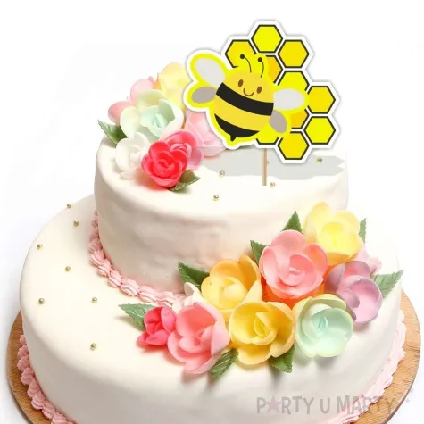 topper papierowy sloneczna pszczolka 20 cm