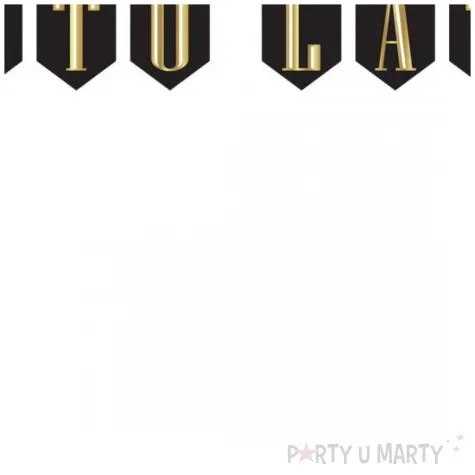 topper papierowy sto lat flagi czarno zloty godan 16 cm