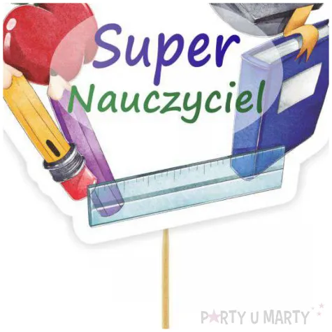 topper papierowy super nauczyciel 16 cm