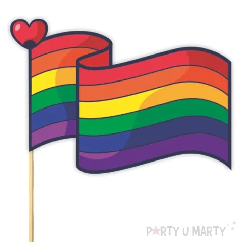 topper papierowy teczowa flaga 20 cm