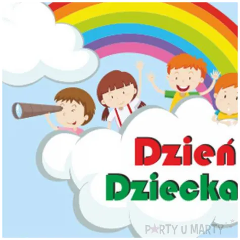 topper papierowy teczowy dzien dziecka 18 cm