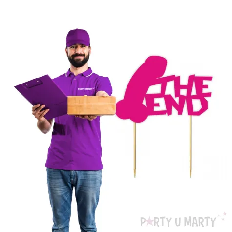 topper papierowy the end penisek fuksja 14 x 17 5 cm