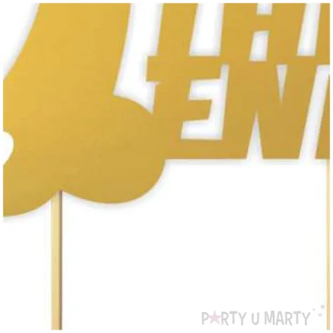 topper papierowy the end penisek i serce zloty 14 x 17 5 cm