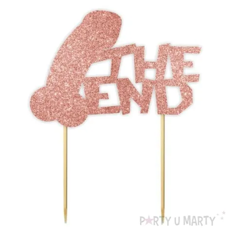 topper papierowy the end penisek rose gold brokat 14 x 17 5 cm