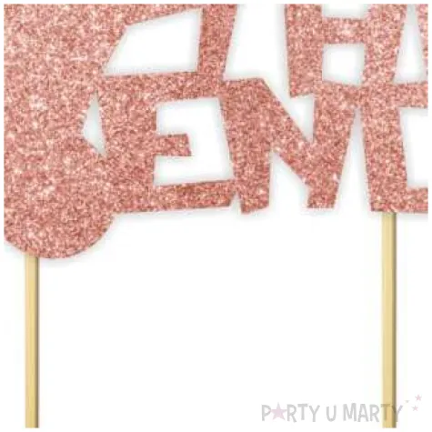 topper papierowy the end penisek rose gold brokat 14 x 17 5 cm